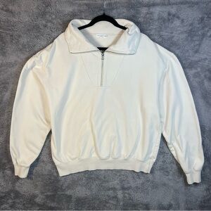 Good American 1/4 Zip Pullover Off White size 4‎